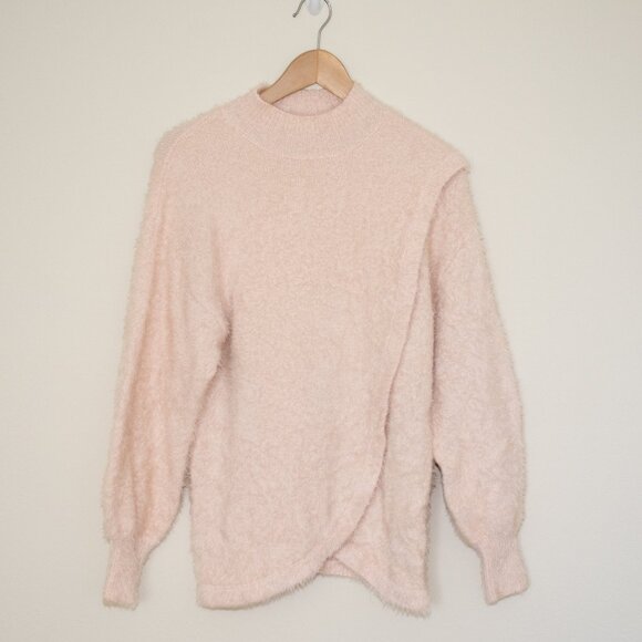 Asos Light Pink Soft Fuzzy Wrap Sweater - Picture 1 of 6